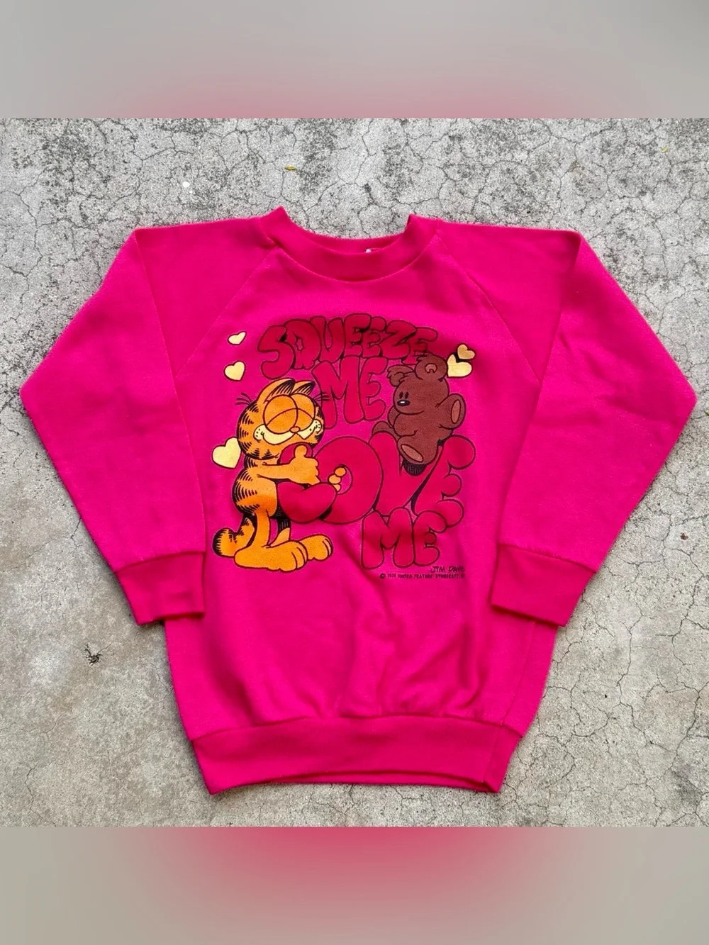 True Vintage 1978 Garfield Jim Davis Youth Crewneck Sweater Youth Medium 10-12